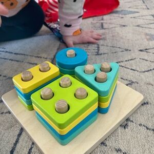 Colorful Wooden Shape Stacking Toy